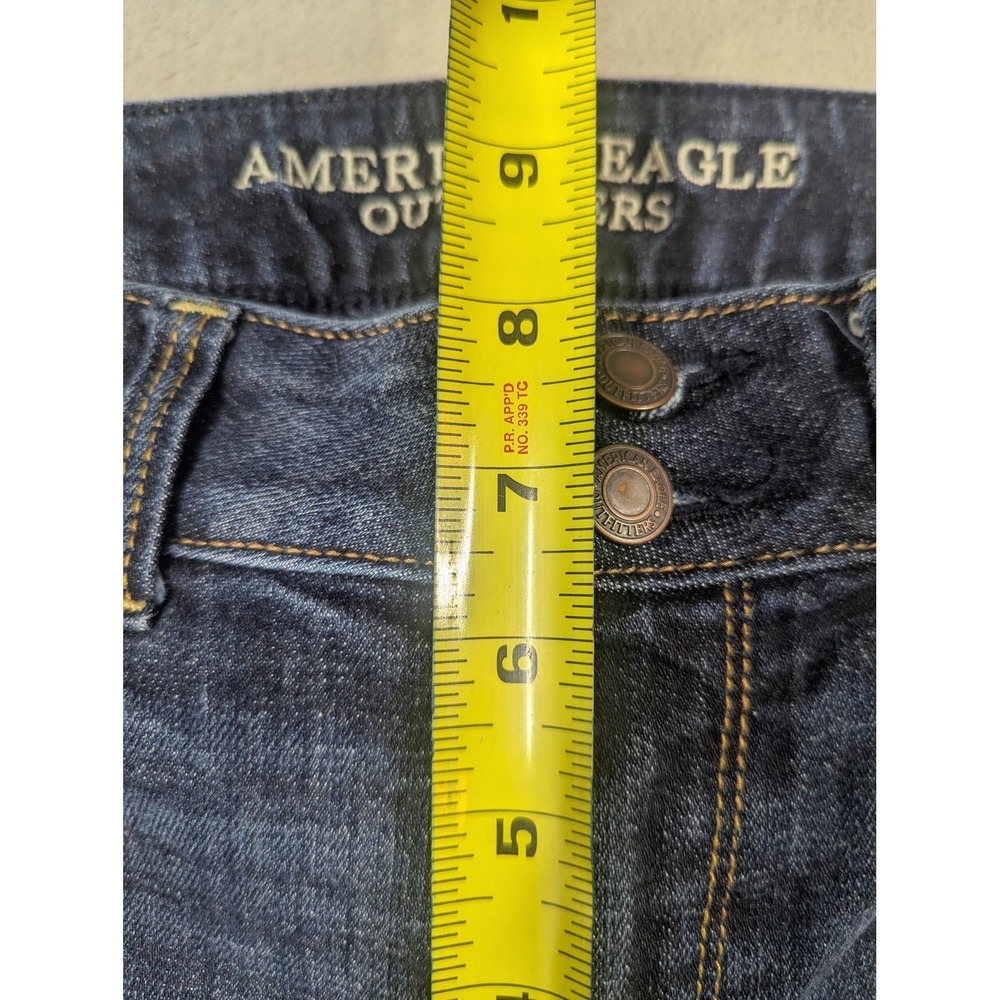 American Eagle Jeans Womens 8 Blue Artist Crop Low Rise Med Wash Stretch Denim - Picture 9 of 15